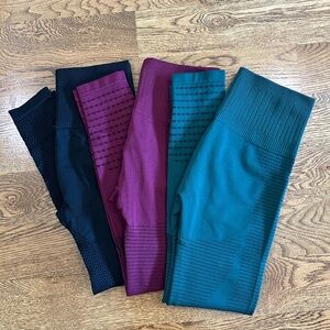Target Leggings, size M, Set of 3 - Black, Burgundy, Emerald